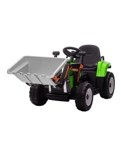 Kahuna MX-611C Kids Electric Ride On Car Tractor Digger Loader Grey