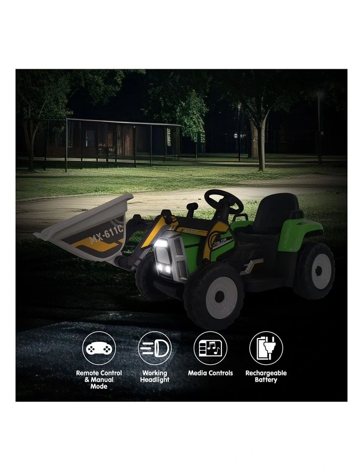 Kahuna MX-611C Kids Electric Ride On Car Tractor Digger Loader Grey image 4