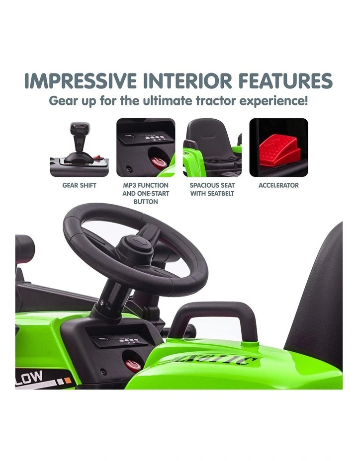 Kahuna MX-611C Kids Electric Ride On Car Tractor Digger Loader Grey image 5
