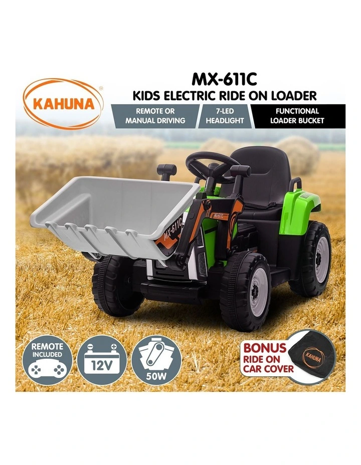 Kahuna MX-611C Kids Electric Ride On Car Tractor Digger Loader Grey image 7