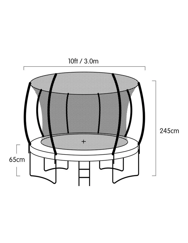 Kahuna Trampoline 10 ft with Basketball Set and Roof - Rainbow image 2