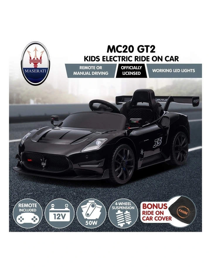 Kahuna Maserati MC20 GT2 Licensed Electric Kids Ride On Race Car Black image 3