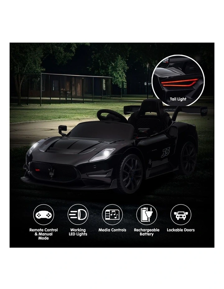 Kahuna Maserati MC20 GT2 Licensed Electric Kids Ride On Race Car Black image 5