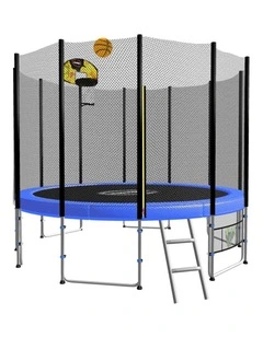 Kahuna Blizzard 8 ft Trampoline Blue with Basketball Set