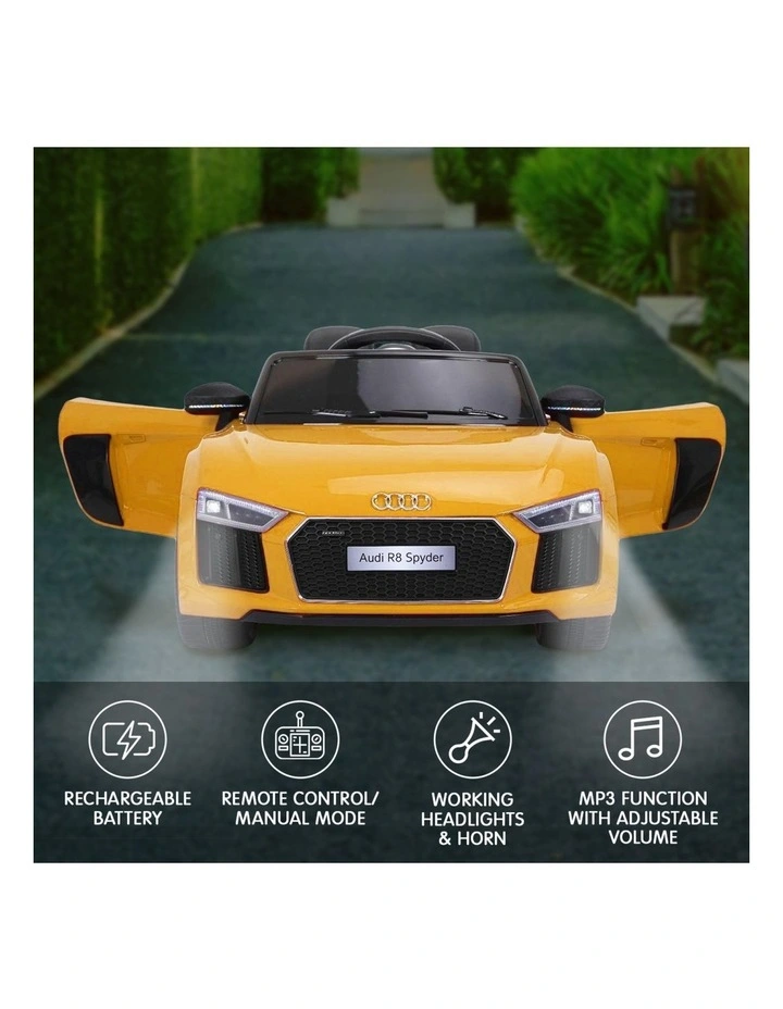 Kahuna R8 Spyder Audi Licensed Kids Electric Ride On Car Yellow image 4