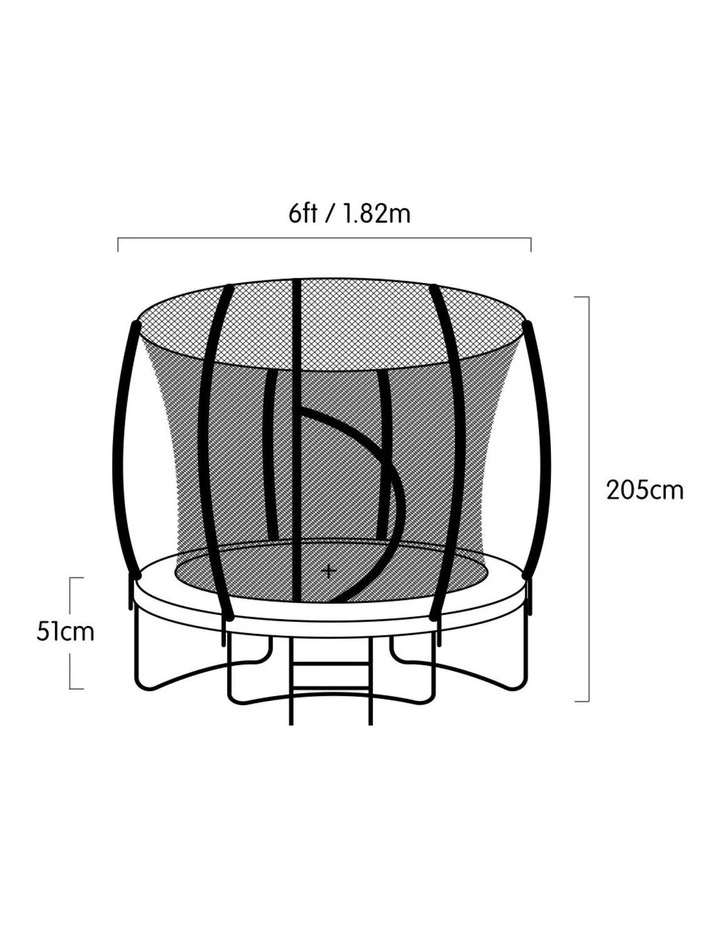 Kahuna Trampoline 6 ft with Basketball Set & Roof - Rainbow image 2