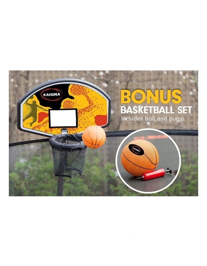 Kahuna Trampoline 6 ft with Basketball Set & Roof - Rainbow image 3