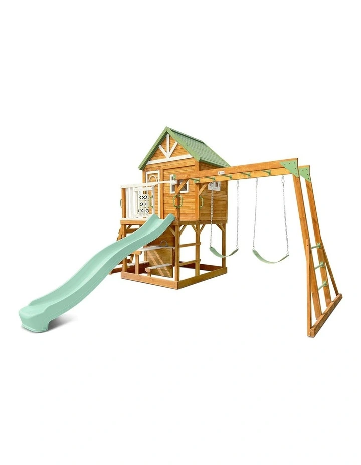 Lifespan Kids Riversdale Play Centre with 2.2m Pastel Green Slide image 1