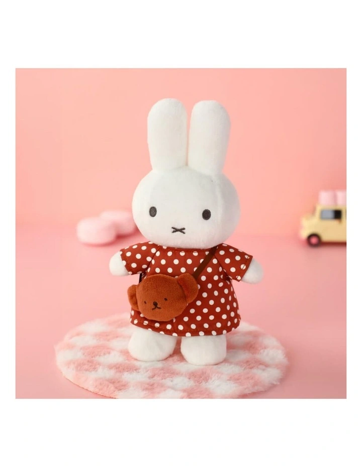 Miffy - Polka Dot Dress with Boris Bag Plush 24cm Soft Toy - Birth image 3