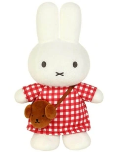 Miffy - Checkered Dress with Snuffy Bag Plush 24cm Soft Toy - Birth 