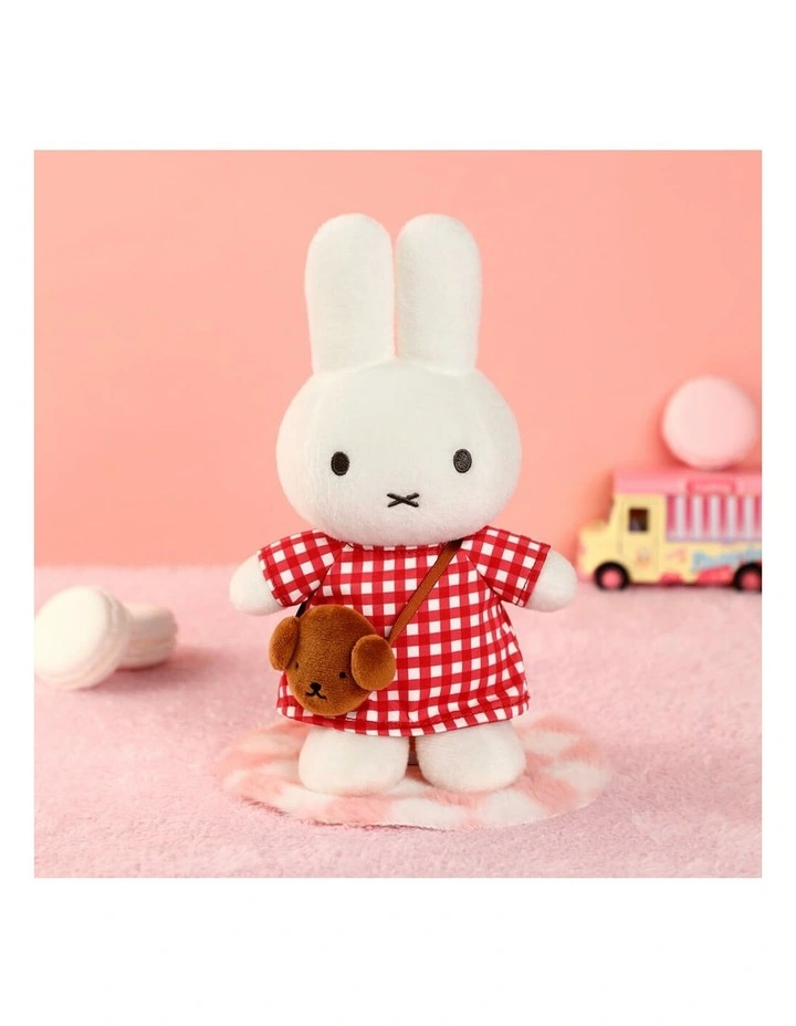 Miffy - Checkered Dress with Snuffy Bag Plush 24cm Soft Toy - Birth image 2
