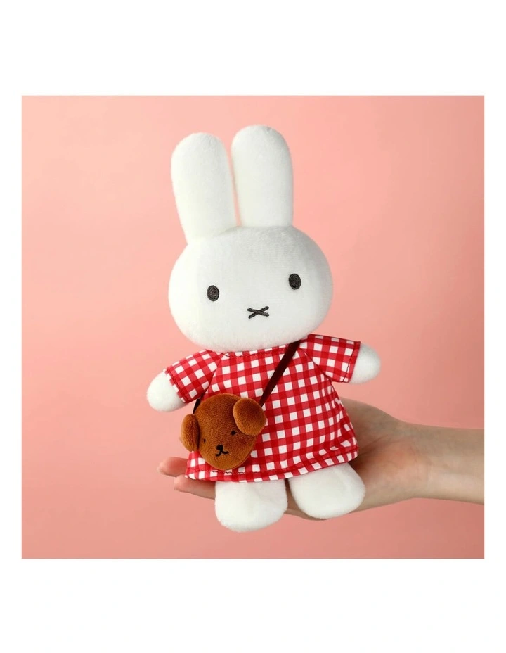 Miffy - Checkered Dress with Snuffy Bag Plush 24cm Soft Toy - Birth image 4