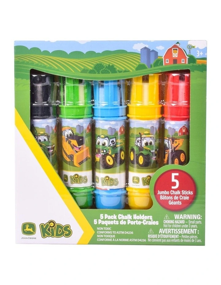 5pc John Deere Jumbo Chalk Holders w/ Chalk Kids Outdoor Toy 3y image 2