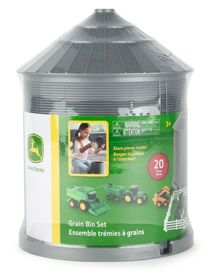 20pc John Deere Farm Playset w/ Grain Bin 1:64 Scale Kids/Children Toy 3y image 1