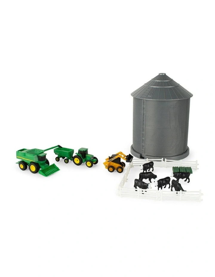 20pc John Deere Farm Playset w/ Grain Bin 1:64 Scale Kids/Children Toy 3y image 2
