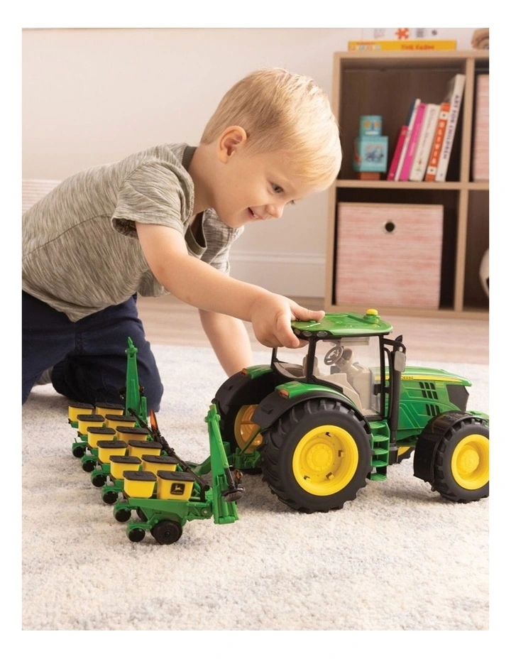 John Deere 1:16 Big Farm 6210R Tractor Toy Playset W/ Planter 3y image 4