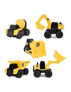 5pc John Deere Construction Vehicles Mini Set Realistic Working Parts Kids Toy