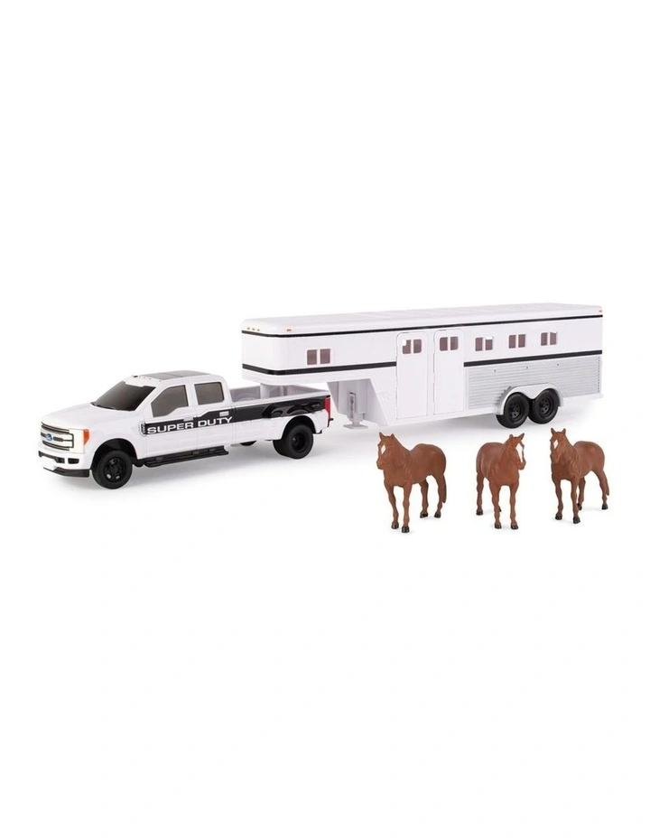 John Deere 1: 32 Ford F-350 Pickup Truck/Ute w/Horse Trailer & Horses 3Y image 7
