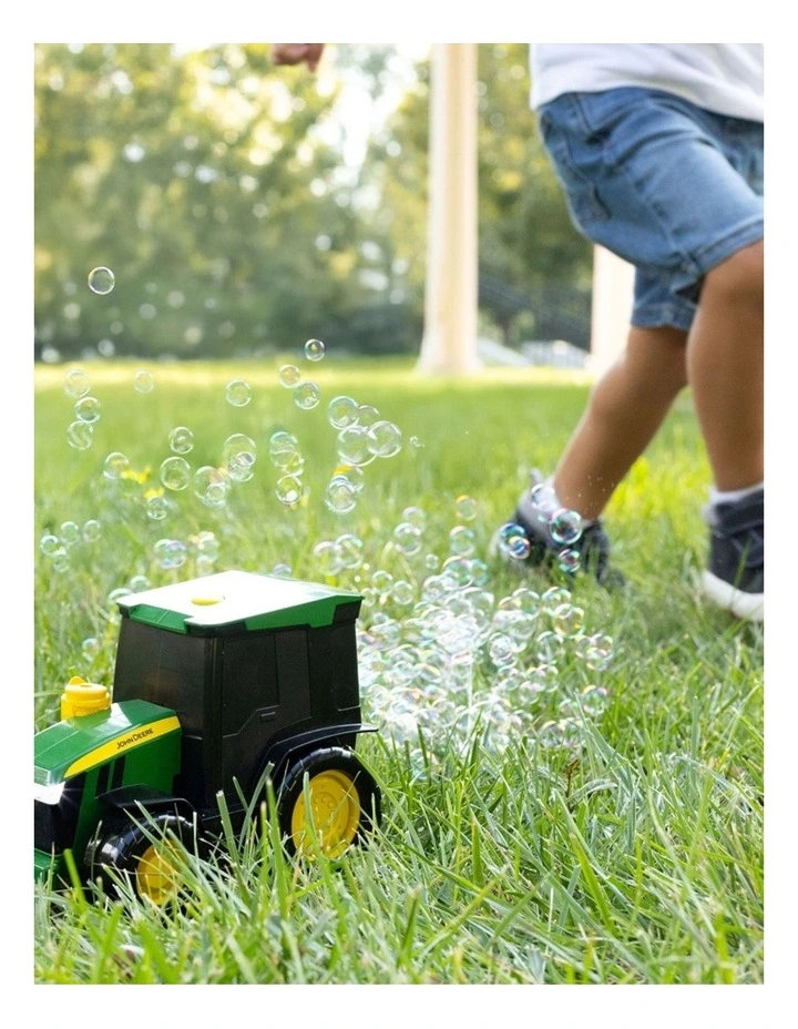 John Deere Tractor Bubble Machine Play Toy W/ 118ml Solution Set 3y image 3