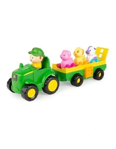 John Deere 35cm Animal Sounds Music Wagon Ride Kids Vehicle w/ Figure Toy 18m 