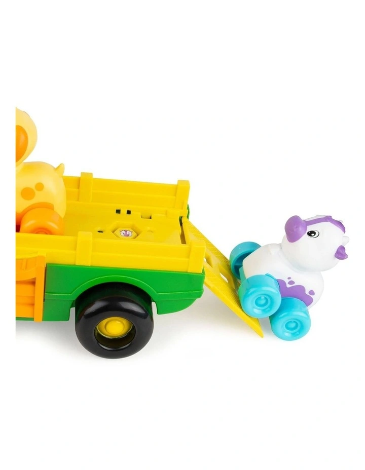John Deere 35cm Animal Sounds Music Wagon Ride Kids Vehicle w/ Figure Toy 18m image 4