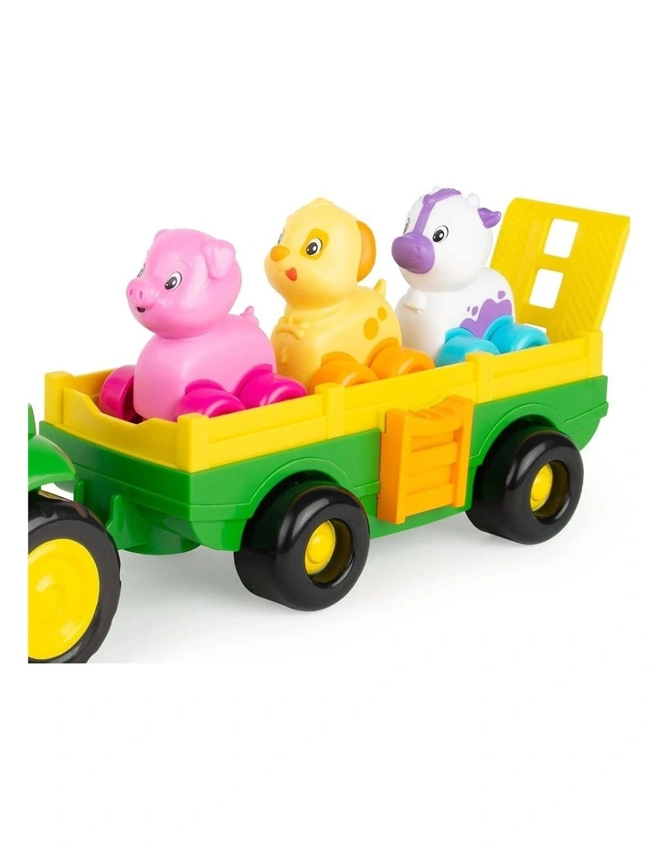 John Deere 35cm Animal Sounds Music Wagon Ride Kids Vehicle w/ Figure Toy 18m image 7