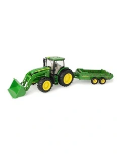 John Deere 1:16 Big Farm 6210R Tractor Toy Playset W/ Spreader 3y 