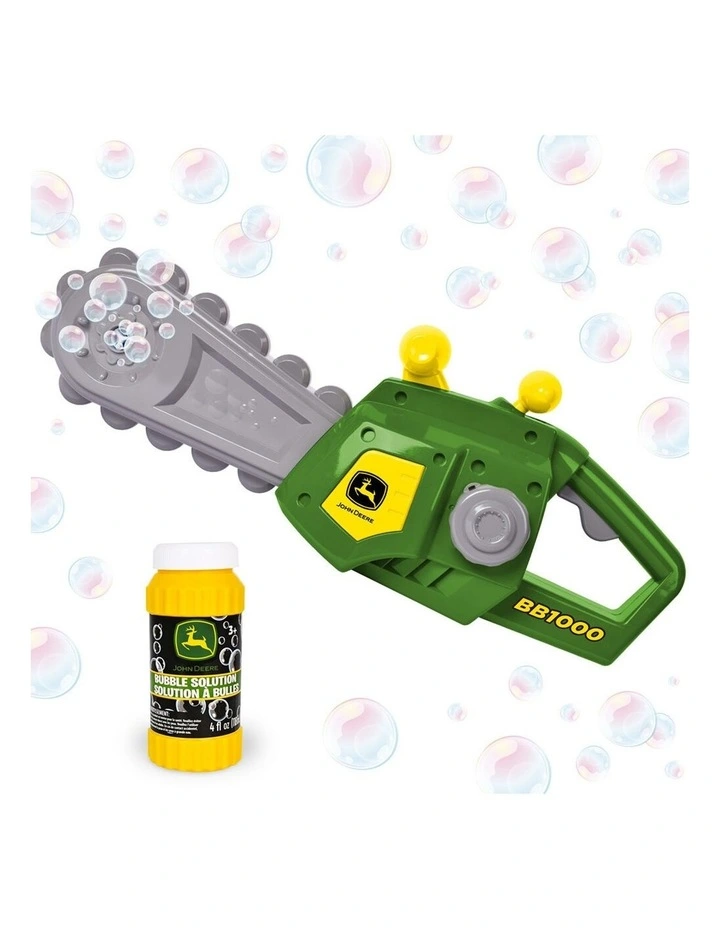 John Deere Motorised Bubble N Fun Chainsaw Kids Outdoor Pretend Play Toy 3y  image 2