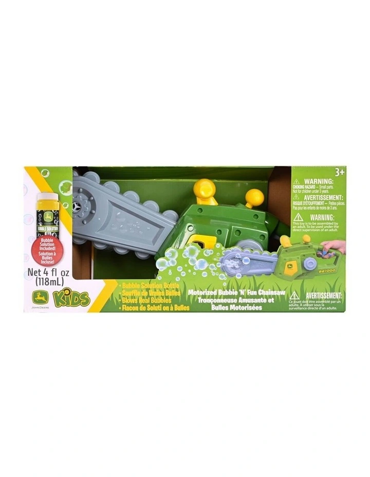 John Deere Motorised Bubble N Fun Chainsaw Kids Outdoor Pretend Play Toy 3y  image 4