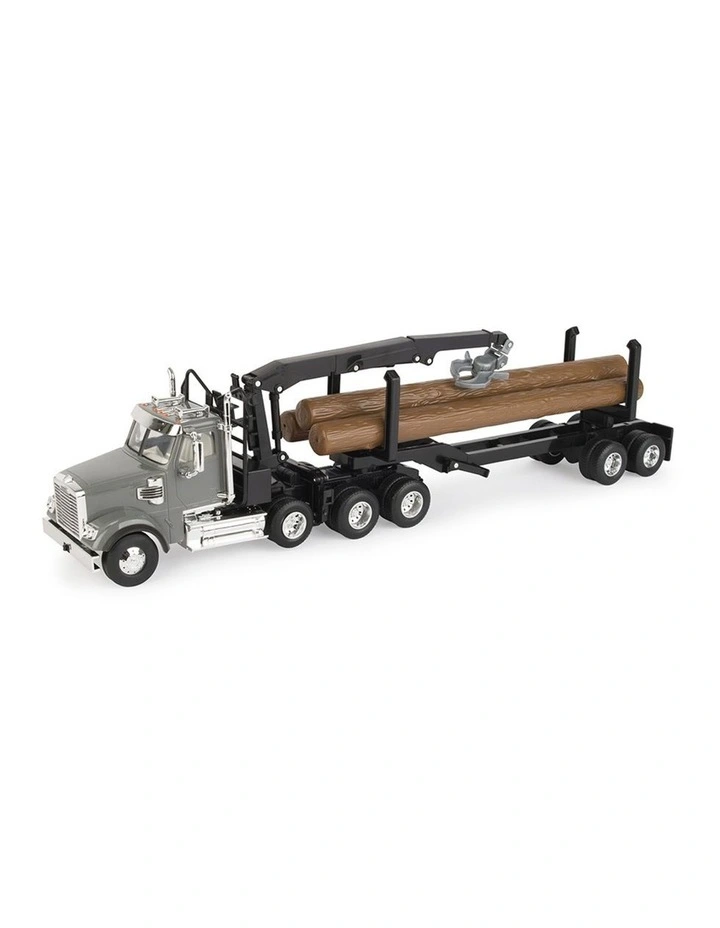 John Deere 1:32 Freightliner 122SD with Logging Trailer Truck and Grapple 3Y  image 1