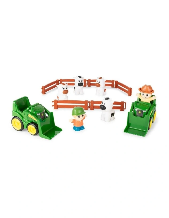 14pc John Deere The Cows Are Out Farm Animals Play Set Kids/Children Toy 18m image 1