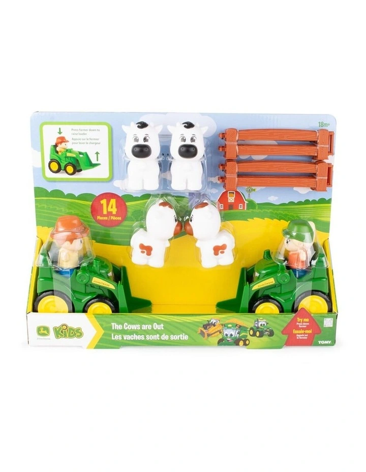 14pc John Deere The Cows Are Out Farm Animals Play Set Kids/Children Toy 18m image 2