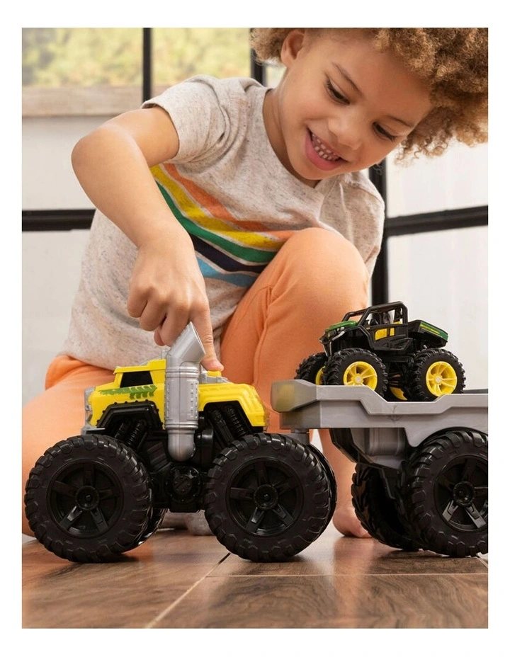 John Deere Monster Treads Roaring Rev Up Hauler Vehicle Toy 36x22cm Kids 3y image 5