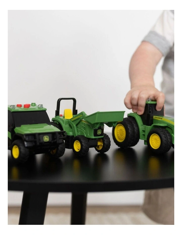 3pc John Deere Lights & Sound Mini Tractors Farm Vehicle Kids Toy Set 3y image 3