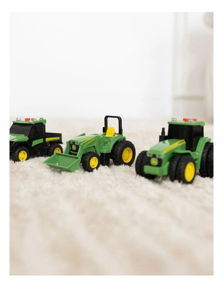 3pc John Deere Lights & Sound Mini Tractors Farm Vehicle Kids Toy Set 3y image 4