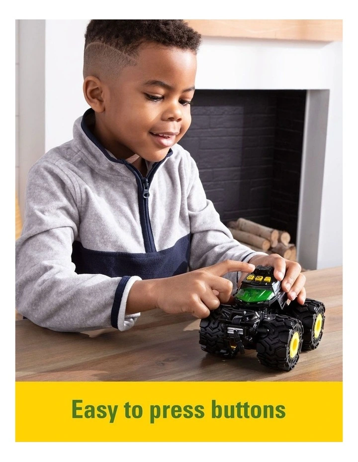 John Deere Kids 15cm Monster Treads Light Sound Gator Vehicle Toy Tractor 3y  image 3