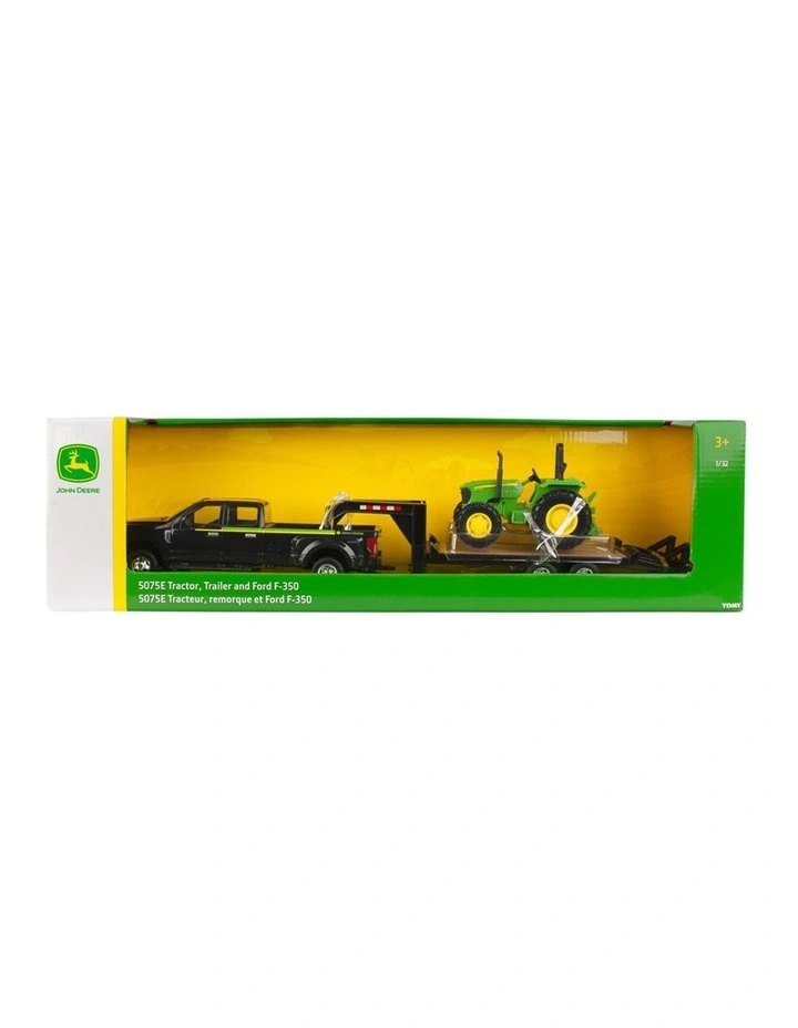 John Deere 1: 32 Ford F-350 Pickup Truck/Ute w/Gooseneck Trailer & Tractor 3Y image 2