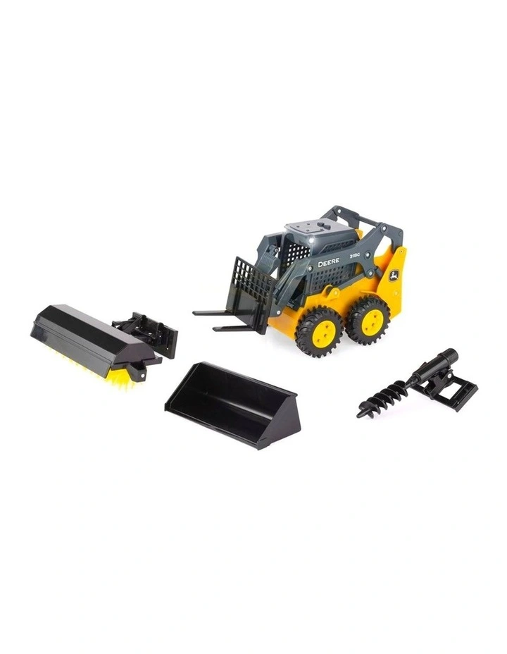 John Deere 1:16 318G Farm Skid Steer Vehicle Kids Toy Childrens Set 20cm 3y image 1