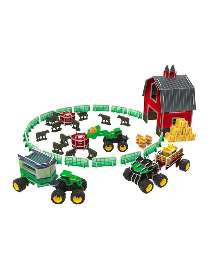 John Deere Monster Treads Eco-Snaps Buildable Barn Kids Vehicle Farm Play Set 6 image 1