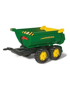 John Deer 89cm Rolly Half Pipe Kids Play Trailer/Loader for Pedal Tractor Green