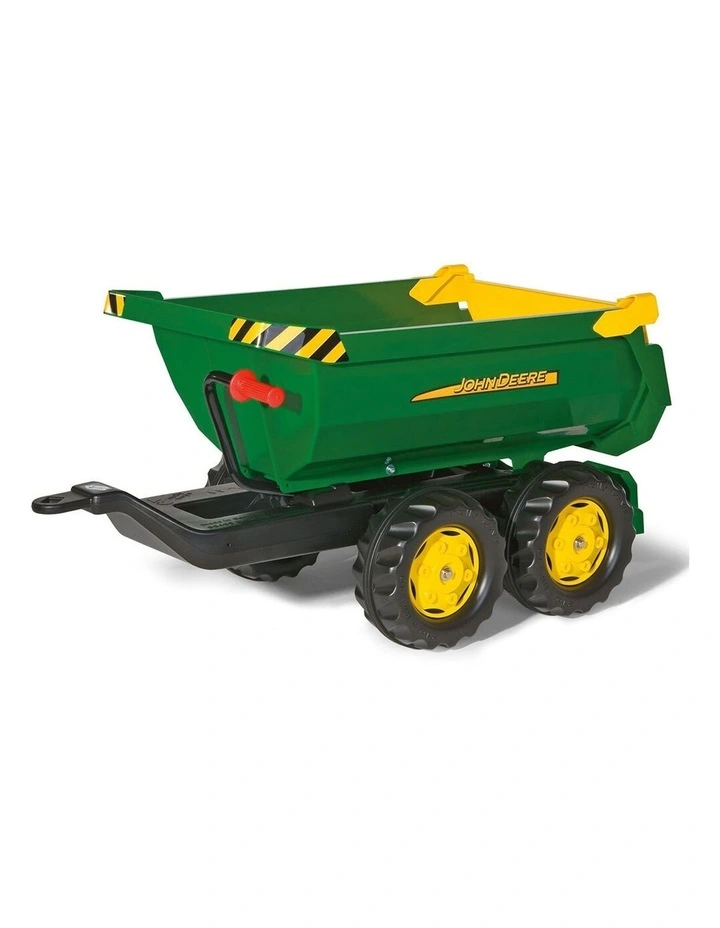 John Deer 89cm Rolly Half Pipe Kids Play Trailer/Loader for Pedal Tractor Green image 1