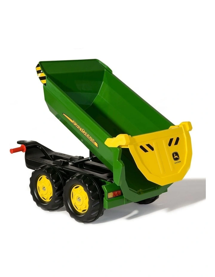 John Deer 89cm Rolly Half Pipe Kids Play Trailer/Loader for Pedal Tractor Green image 2