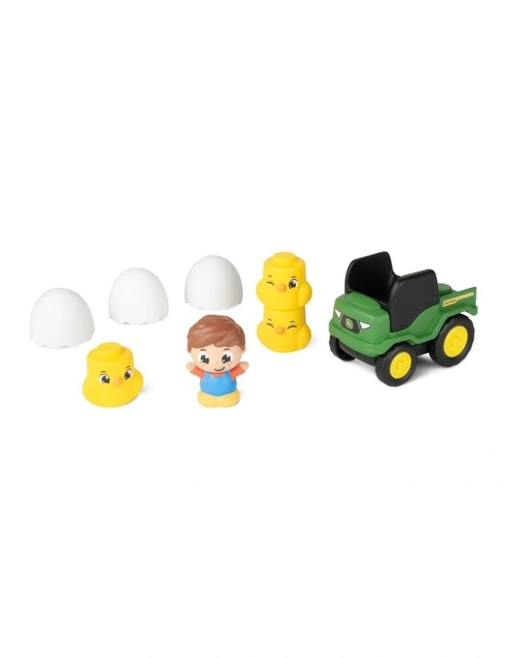 John Deere 10pc 12M Build-A-Buddy Stackers JD Chick Kids Toy Play Set image 1