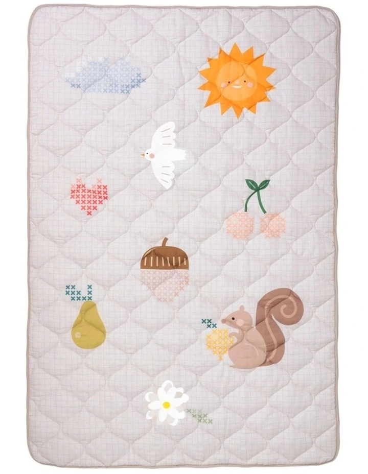 Fantasy Bloom Quilted Play Mat Extra Large 100x150cm image 1