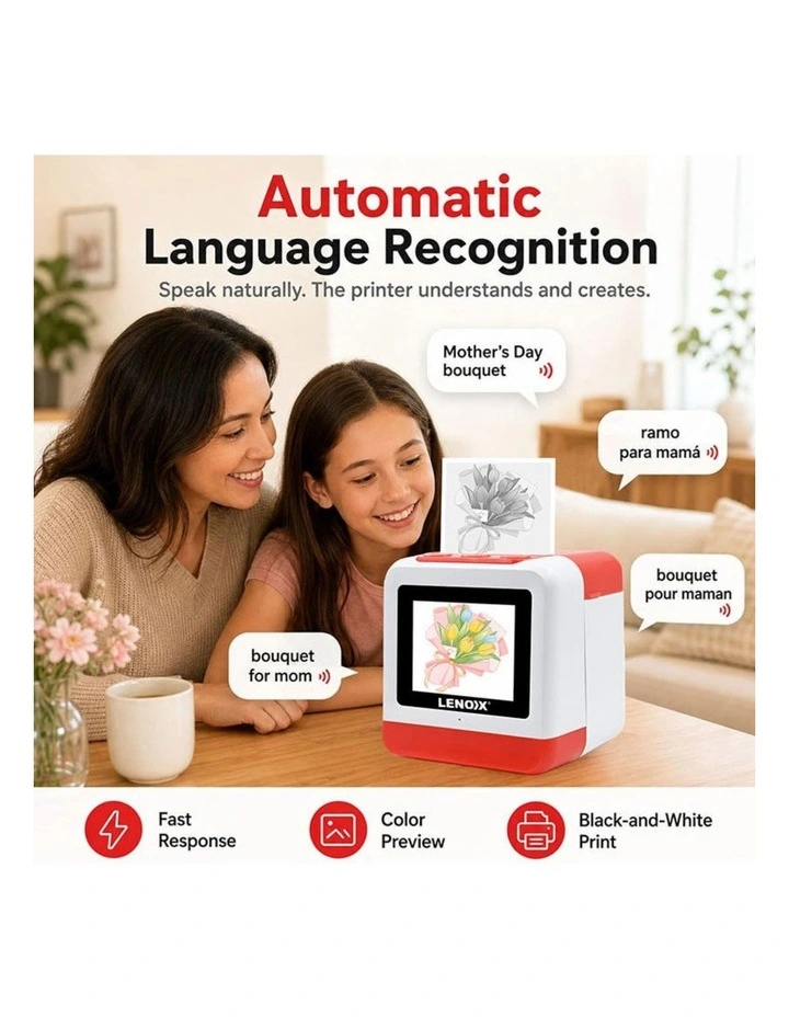 AI Printer with Voice Recognition and 99-Language Support image 5
