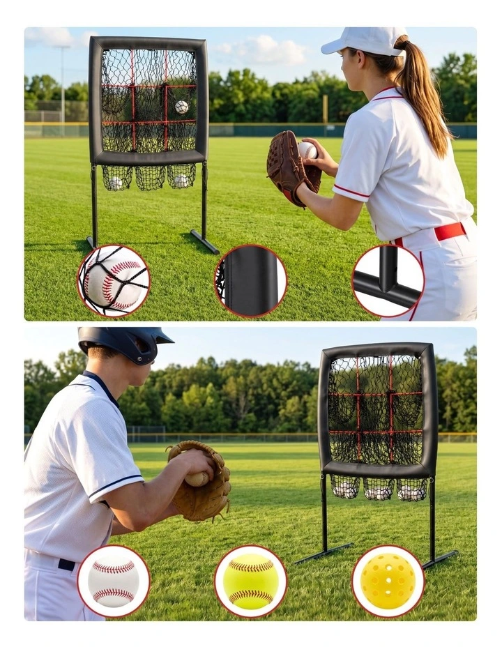 Everfit Baseball Pitching Net Training Target Softball Practice 9 Hole Black image 4