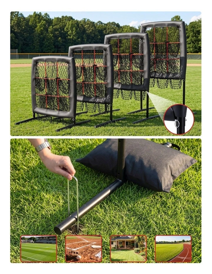 Everfit Baseball Pitching Net Training Target Softball Practice 9 Hole Black image 5