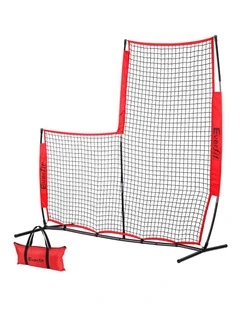 Everfit Baseball Pitching Net L Screen Softball Practice Portable Red