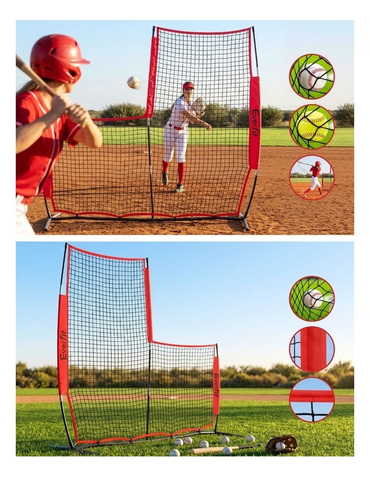 Everfit Baseball Pitching Net L Screen Softball Practice Portable Red image 4