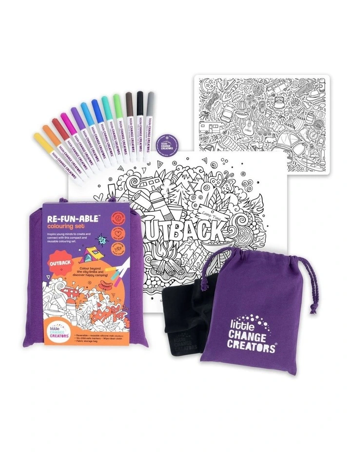 Reusable Silicone Colouring Set - Outback image 1